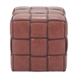 Pemberly Row Contemporary Engineered Wood Zare Ottoman Brown Indoor