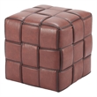 Pemberly Row Contemporary Engineered Wood Zare Ottoman Brown Indoor