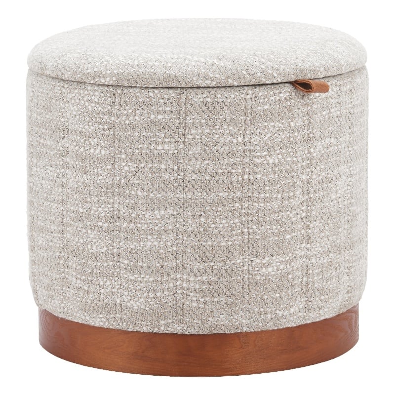 Pemberly Row Contemporary Engineered Wood Fije Storage Ottoman Gray