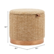 Pemberly Row Contemporary Engineered Wood Fije Storage Ottoman Oat Yellow