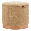 Pemberly Row Contemporary Engineered Wood Fije Storage Ottoman Oat Yellow