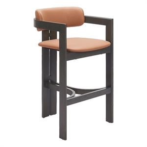 Pemberly Row Modern / Contemporary Wood Barstool Brown Finish