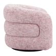 Pemberly Row Contemporary Engineered Wood Refine Swivel Chair Pink Tweed