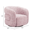 Pemberly Row Contemporary Engineered Wood Refine Swivel Chair Pink Tweed