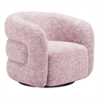 Pemberly Row Contemporary Engineered Wood Refine Swivel Chair Pink Tweed