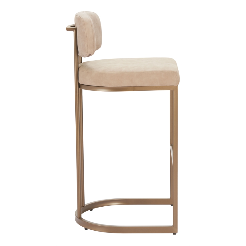 Pemberly Row Contemporary Engineered Wood Barstool (Set of 2) Beige