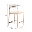 Pemberly Row Contemporary Counter Stool Oyster Gray & Natural