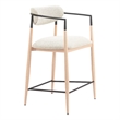 Pemberly Row Contemporary Counter Stool Oyster Gray & Natural