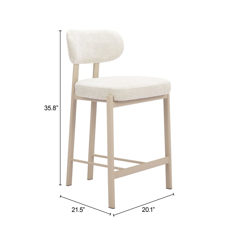 Pemberly Row Contemporary Counter Stool (Set of 2) Light Gray