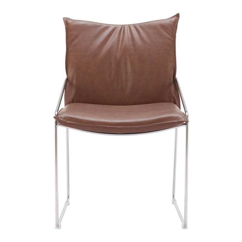 Pemberly Row Contemporary Engineered Wood Dining Chair (Set of 2) Brown