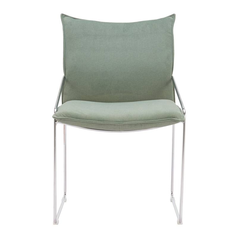 Pemberly Row Contemporary Engineered Wood Dining Chair (Set of 2) Green