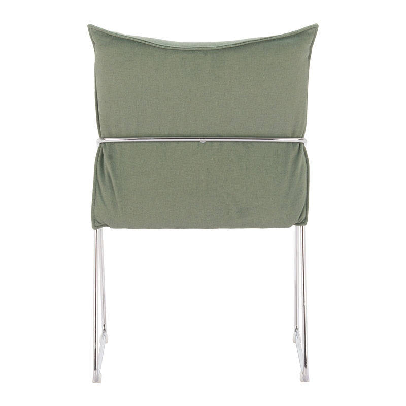 Pemberly Row Contemporary Engineered Wood Dining Chair (Set of 2) Green
