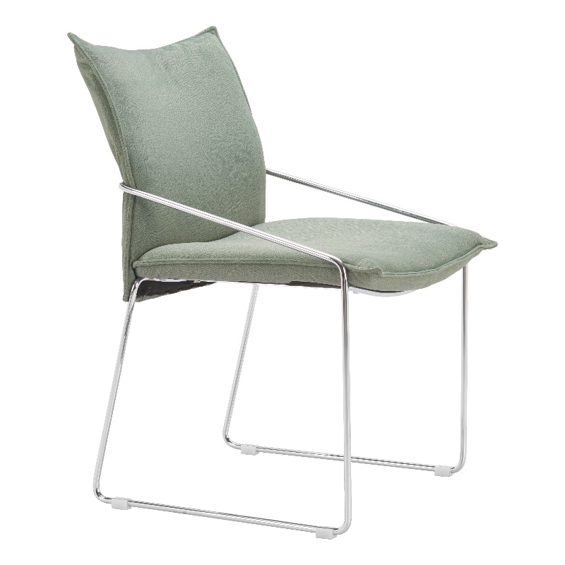 Pemberly Row Contemporary Engineered Wood Dining Chair (Set of 2) Green