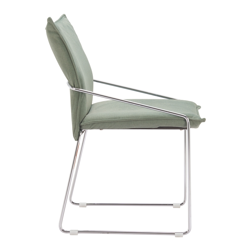 Pemberly Row Contemporary Engineered Wood Dining Chair (Set of 2) Green
