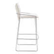 Pemberly Row Contemporary Engineered Wood Barstool White Indoor