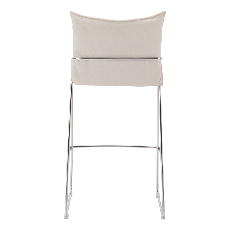 Pemberly Row Contemporary Engineered Wood Barstool White Indoor