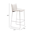 Pemberly Row Contemporary Engineered Wood Barstool White Indoor