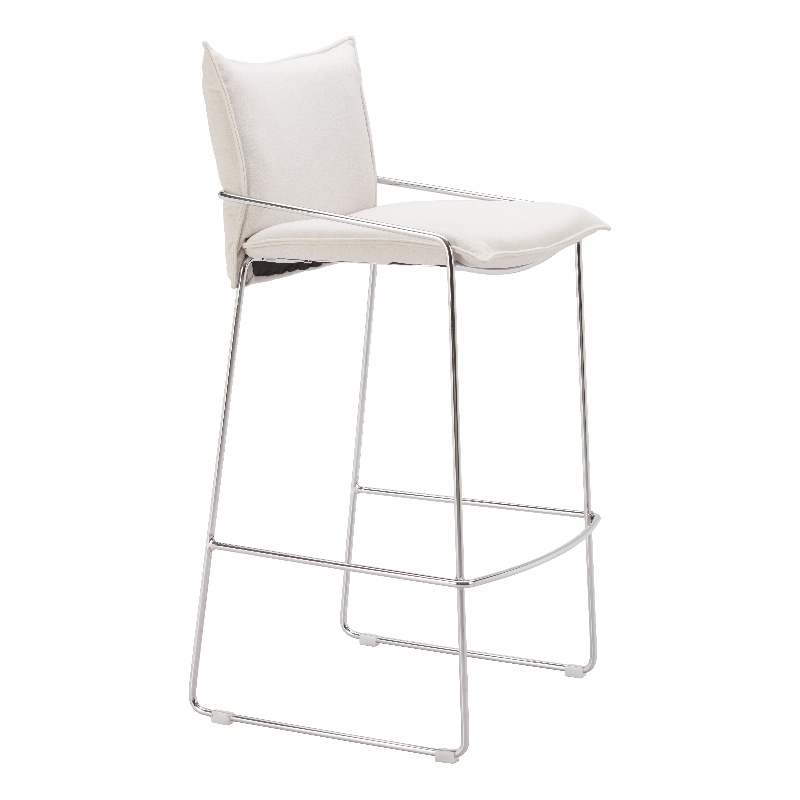 Pemberly Row Contemporary Engineered Wood Barstool White Indoor