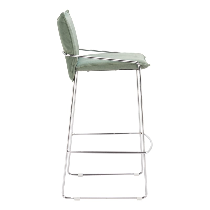 Pemberly Row Contemporary Engineered Wood Barstool Green Indoor