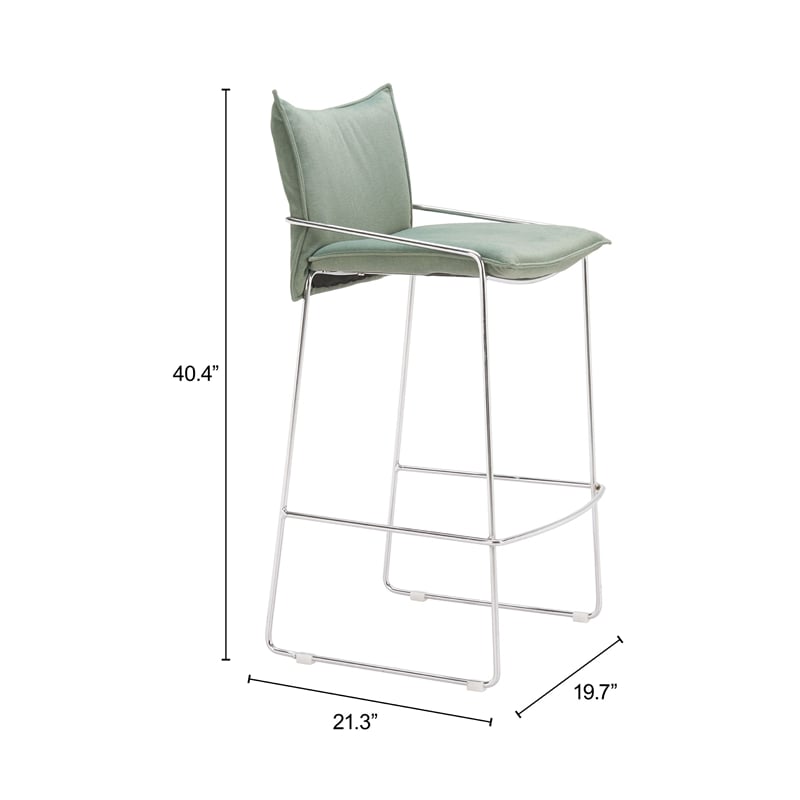 Pemberly Row Contemporary Engineered Wood Barstool Green Indoor