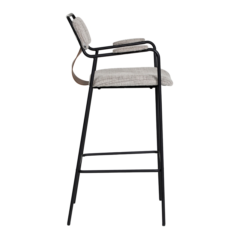 Pemberly Row Contemporary Metal Barstool (Set of 2) Gray Tweed
