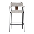 Pemberly Row Contemporary Metal Barstool (Set of 2) Gray Tweed