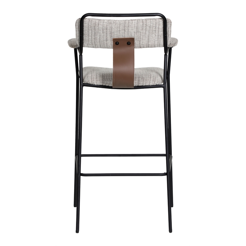 Pemberly Row Contemporary Metal Barstool (Set of 2) Gray Tweed