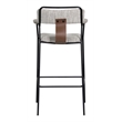 Pemberly Row Contemporary Metal Barstool (Set of 2) Gray Tweed