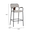 Pemberly Row Contemporary Metal Barstool (Set of 2) Gray Tweed