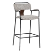 Pemberly Row Contemporary Metal Barstool (Set of 2) Gray Tweed