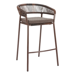 Pemberly Row Modern / Contemporary Metal Barstool (Set of 2) Brown