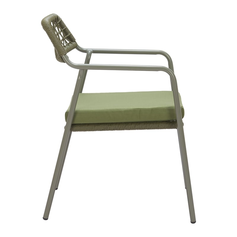 Pemberly Row Contemporary Metal Dining Chair (Set of 2) Green