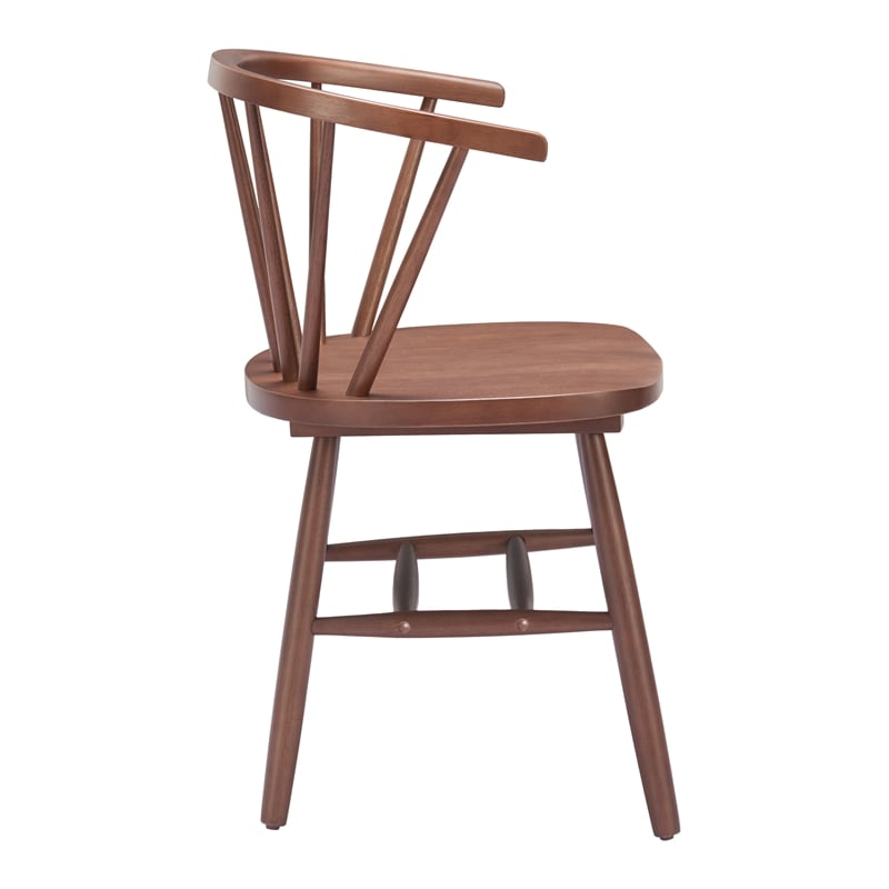 Pemberly Row Contemporary Solid Wood Dining Chair (Set of 2) Walnut