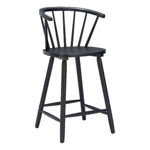 Pemberly Row Contemporary Solid Wood Counter Stool (Set of 2) Black