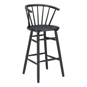 Pemberly Row Contemporary Solid Wood Barstool (Set of 2) Black