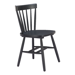 Pemberly Row Contemporary Solid Wood Dining Chair (Set of 2) Black