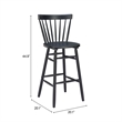 Pemberly Row Contemporary Solid Wood Barstool (Set of 2) Black