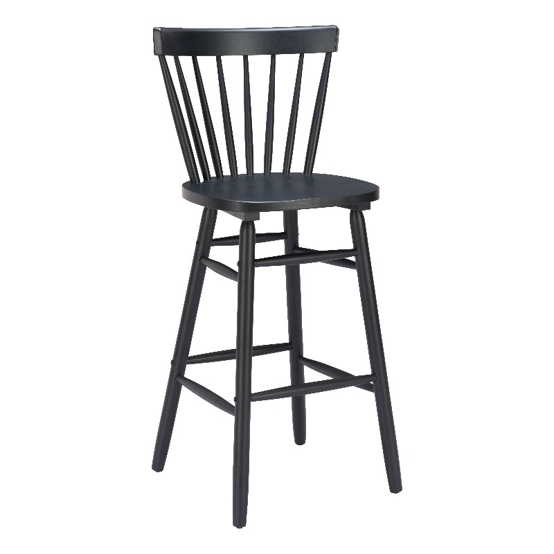 Pemberly Row Contemporary Solid Wood Barstool (Set of 2) Black