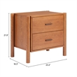Pemberly Row Modern / Contemporary Solid Wood Nightstand Walnut