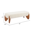 Pemberly Row Modern / Contemporary Solid Wood Bench Ivory Indoor