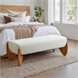 Pemberly Row Modern / Contemporary Solid Wood Bench Ivory Indoor