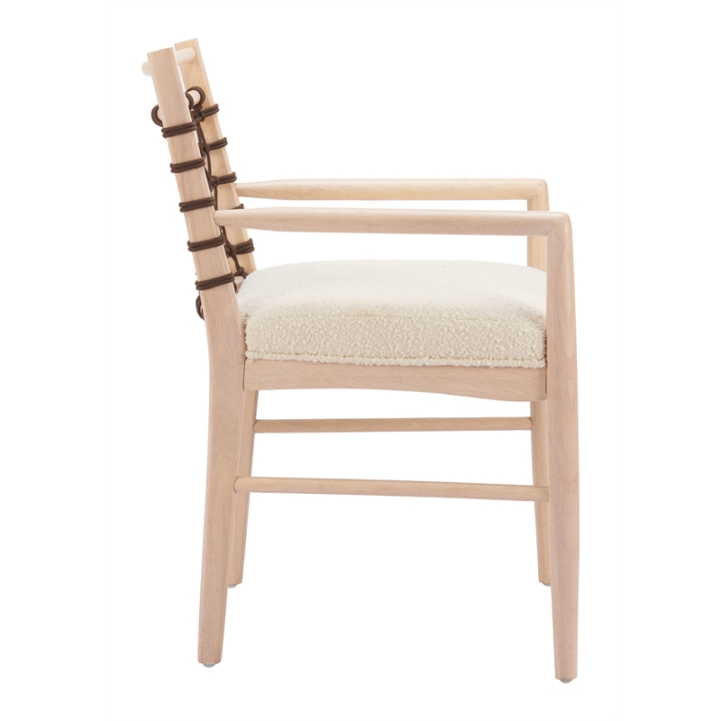 Pemberly Row Contemporary Solid Wood Dining Chair (Set of 2) Ivory