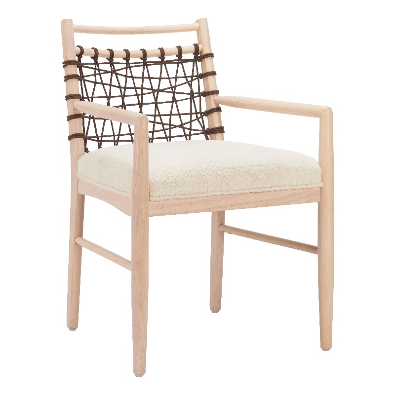 Pemberly Row Contemporary Solid Wood Dining Chair (Set of 2) Ivory