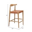 Pemberly Row Contemporary Solid Wood Counter Stool (Set of 2) Tan