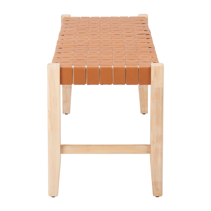 Pemberly Row Modern / Contemporary Solid Wood Bench Tan Indoor