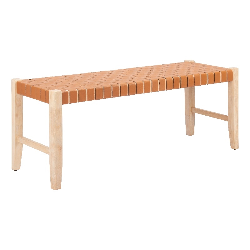 Pemberly Row Modern / Contemporary Solid Wood Bench Tan Indoor