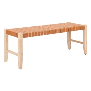 Pemberly Row Modern / Contemporary Solid Wood Bench Tan Indoor