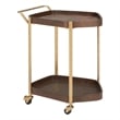 Pemberly Row Modern / Contemporary Metal Bar Cart Walnut Finish