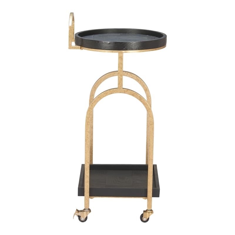 Pemberly Row Modern / Contemporary Metal Bar Cart Black Finish