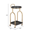 Pemberly Row Modern / Contemporary Metal Bar Cart Black Finish